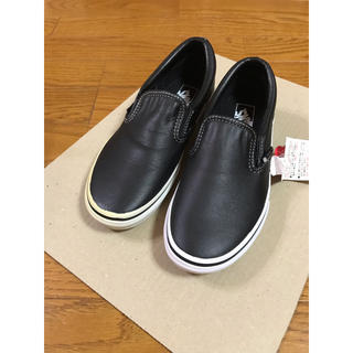 ヴァンズ(VANS)のVANS レザースリッポン ブラック(スニーカー)