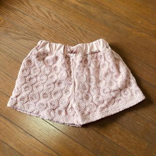 ショートパンツ キュロット　ピンク総レース120(パンツ/スパッツ)