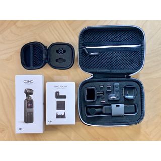 値引き可 中古DJI osmo pocket+拡張キット＋広角レンズ＋収納ケース(ビデオカメラ)