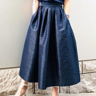 ドゥロワー(Drawer)のSHE TOKYO シートーキョー　Anna denim デニムギャザースカート(ロングスカート)