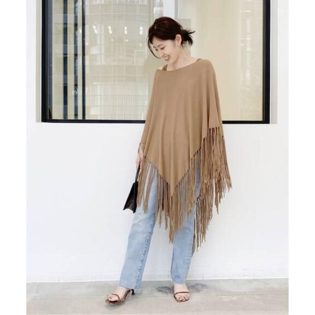 L'Appartement DEUXIEME CLASSE(アパルトモンドゥーズィエムクラス)のアパルトモン：GOOD GRIEF/Knit Fringe Poncho レディースのレディース その他(その他)の商品写真