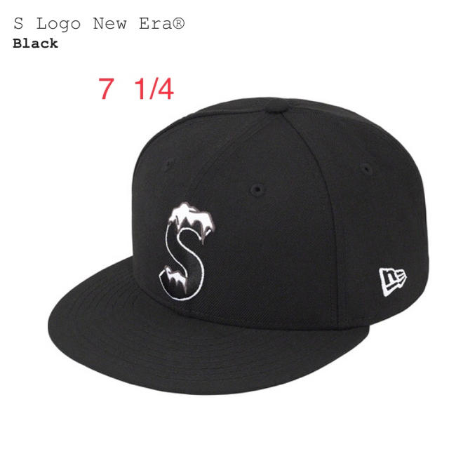 メンズSupreme S Logo New Era 黒色　7-1/4