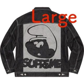 シュプリーム(Supreme)のSupreme Smurfs Denim Trucker Jacket L 黒(Gジャン/デニムジャケット)