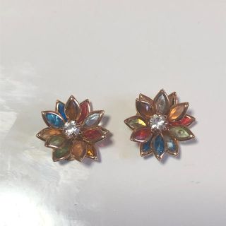 カラフル　ミックスカラーフラワーピアス(ピアス)