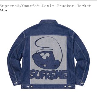 シュプリーム(Supreme)のSサイズ supreme Smurfs Denim Trucker Jacket(Gジャン/デニムジャケット)