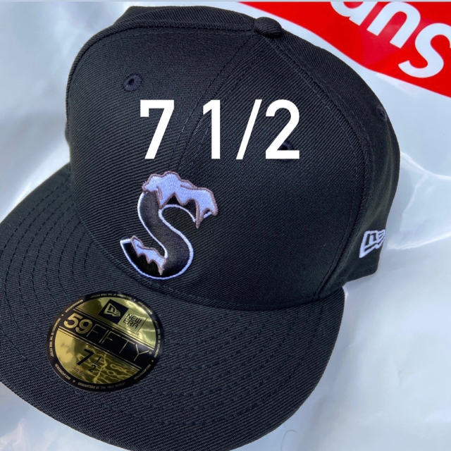 supreme S Logo New Era キャップ　ブラックキャップ