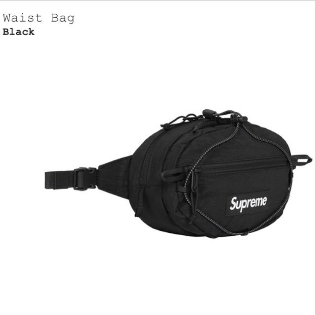 18FW Supreme Waist Bag ウエストバッグ　black 黒