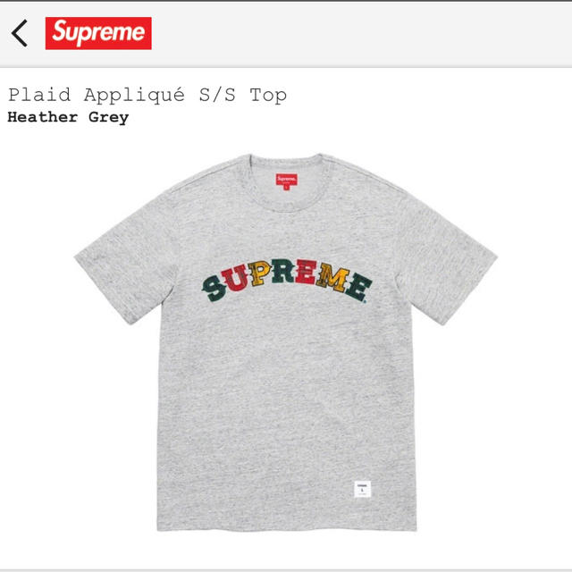 supreme Plaid Appliqué S/S Top Tシャツ　M