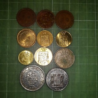 マカオ硬貨×11枚(金額3.4、1952～93年)(貨幣)