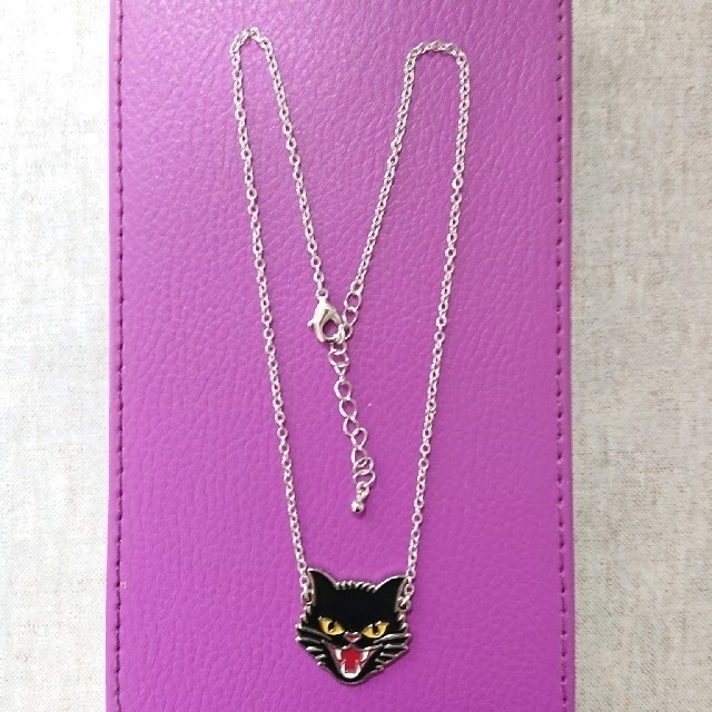 HYSTERIC GLAMOUR(ヒステリックグラマー)の新品 レア ヒステリックグラマー 黒猫 ネックレス レディースのアクセサリー(ネックレス)の商品写真