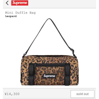 シュプリーム(Supreme)のMini Duffle Bag Leopard Supreme 20aw立ち上げ(ショルダーバッグ)