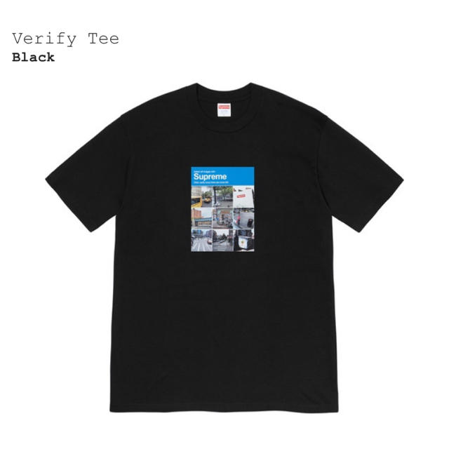 Supreme Verify Tee 黒 Lサイズ