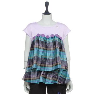 アナスイミニ(ANNA SUI mini)の新品　アナスイミニ  花レース切り替えチュニック　130(Tシャツ/カットソー)