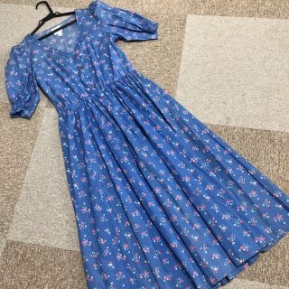 ローラアシュレイ(LAURA ASHLEY)のローラアシュレイ　花柄ワンピース ロングワンピース　イギリス製(ロングワンピース/マキシワンピース)