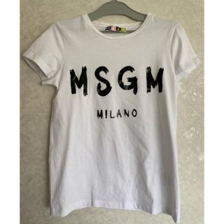 エムエスジイエム(MSGM)の美品 MSGM レディース ホワイト ブラック ロゴ Tシャツ サイズS(Tシャツ(半袖/袖なし))