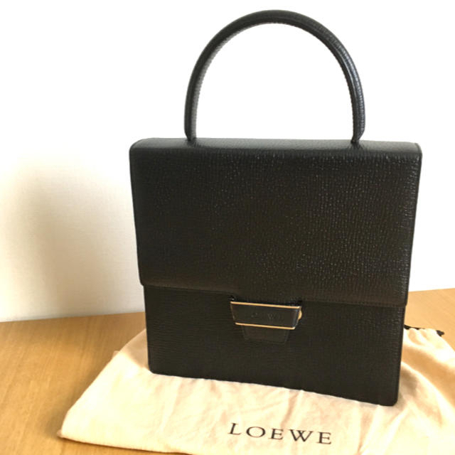 LOEWE レザー スクエア ハンドバッグ