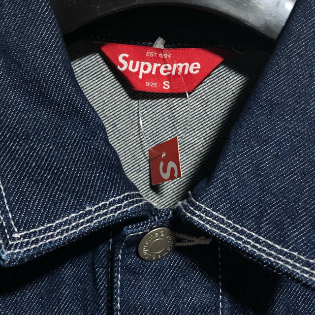 supreme denim trucker jacket smurfs 日本卸値 ジャケット/アウター