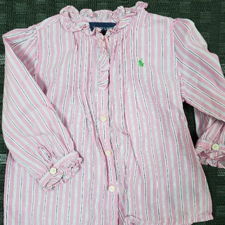 ラルフローレン(Ralph Lauren)のラルフローレン　薄手シャツ　女の子　18M　ピンク(シャツ/カットソー)