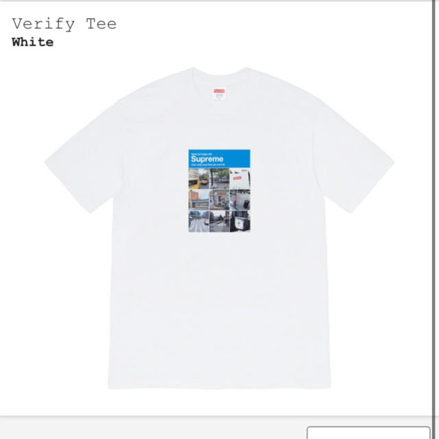 Supreme Verify Tee white 白 M - Tシャツ/カットソー(半袖/袖なし)