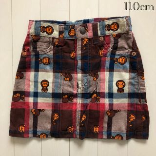 アベイシングエイプ(A BATHING APE)のBAPE KIDS MILO BAPECHECK SKIRT(スカート)