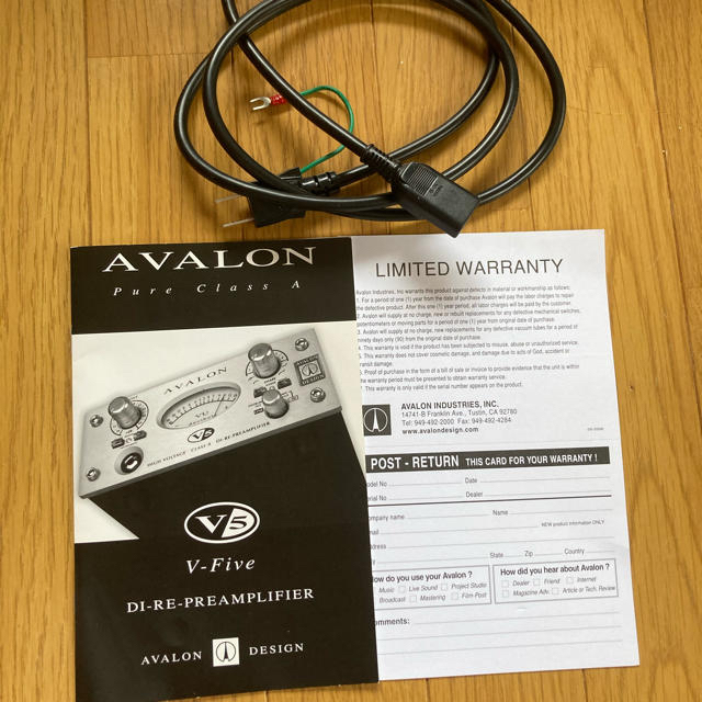 AVALON DESIGN V5 BLACK アバロン レコーディング/PA機器 AVALON DESIGN V5 BLACK アバロン レコーディング/PA機器