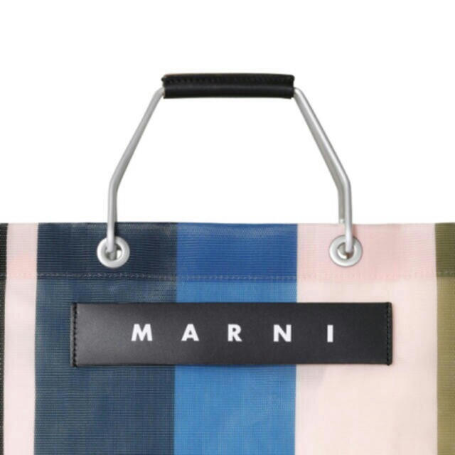 新作MARNI マルニカフェ ストライプバッグナイトブルー