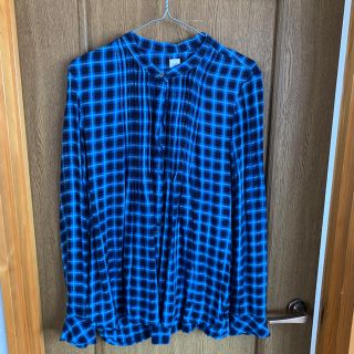 ギャップ(GAP)の値下げしました！ギャップ　GAP チェック柄　ノーカラーブラウス(シャツ/ブラウス(長袖/七分))