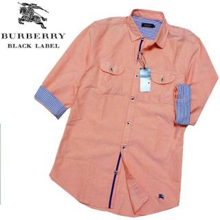 バーバリーブラックレーベル(BURBERRY BLACK LABEL)の新品バーバリーブラックレーベル 裏地ストライプ 7分袖シャツ 2(M)(シャツ)