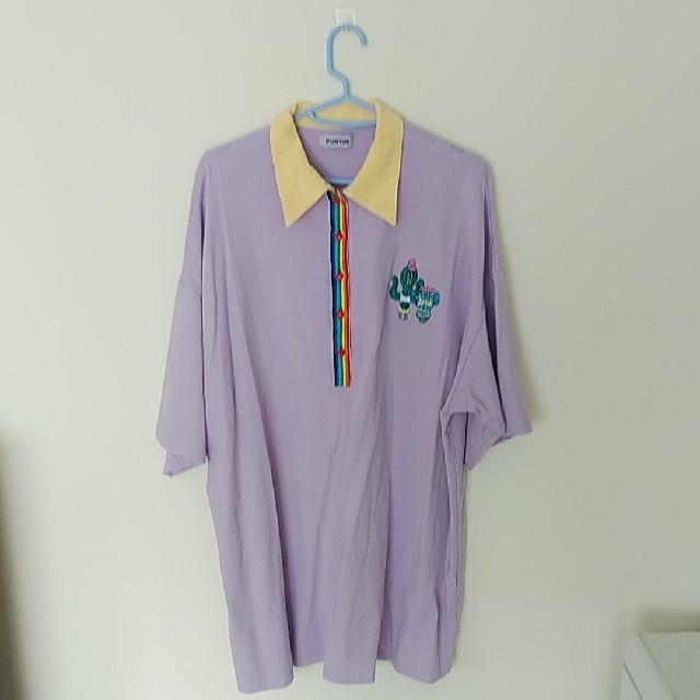 PUNYUS半袖バイカラービッグポロシャツ レディースのトップス(Tシャツ(半袖/袖なし))の商品写真