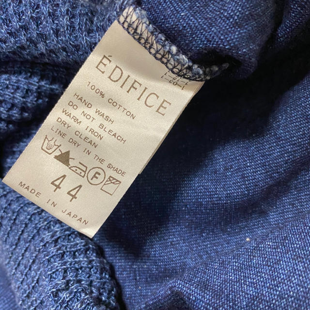 EDIFICE(エディフィス)の売り切り大幅値下げ！！！EDIFICE  七部丈 綿100%トップス【ネイビー】 メンズのトップス(Tシャツ/カットソー(七分/長袖))の商品写真