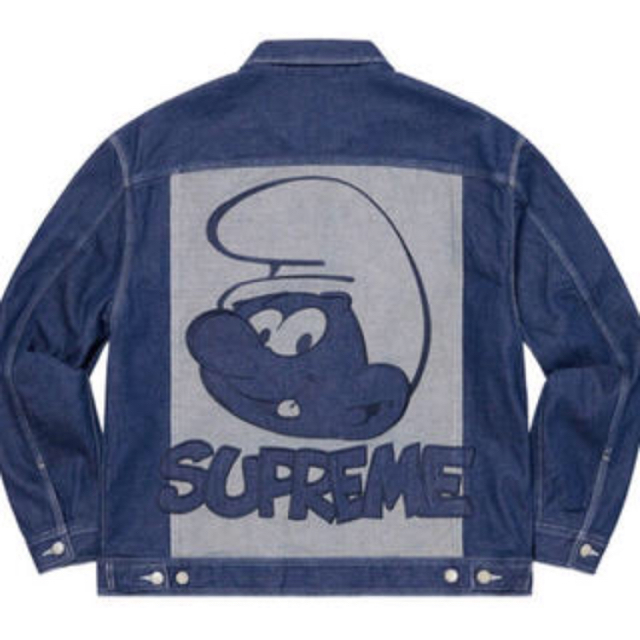 Supreme smurfs denim trucker Jacket Lジャケット/アウター