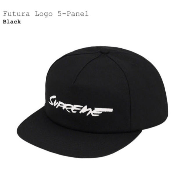 新品　Supreme Futura Logo 5-Panel cap Black