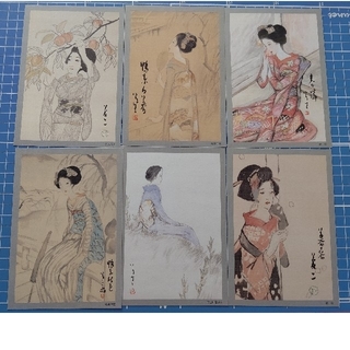 竹久夢二 第一集 ポストカードセット 6枚 大正ロマン画家(印刷物)