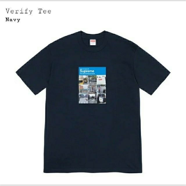 【Mサイズ】Supreme verify tee navy ネイビー 最安値購入先Supremeオンライン