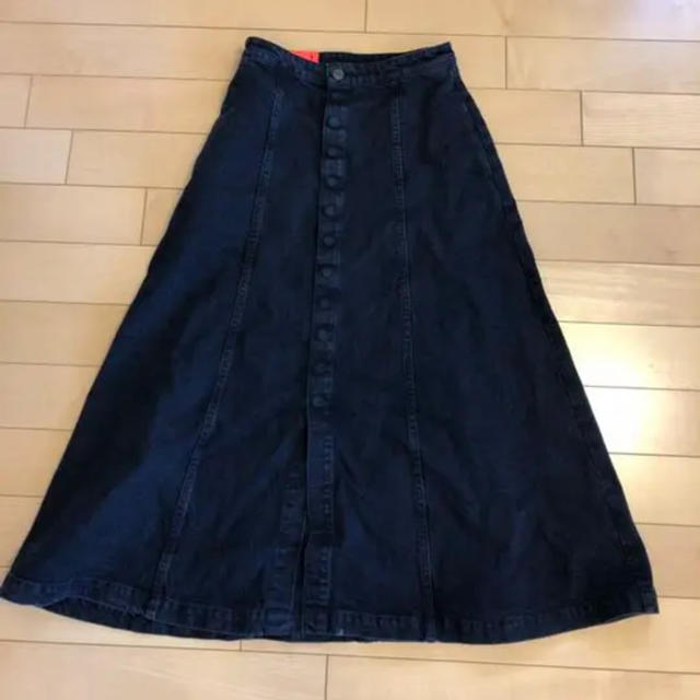 Preloved ブラックデニムフレアスカート Shinzone