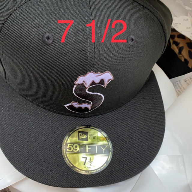 黒　7 1/2 ニューエラ supreme シュプリーム　newera 帽子