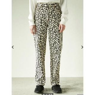 マウジー(moussy)のLEOPARD WIDE パンツ【人気商品】【完売商品】【送料込み】(デニム/ジーンズ)