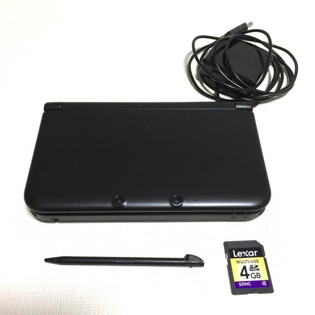 エンタメ/ホビー任天堂 3DSLL ブラック 美品 本体 タッチペン SDカード 充電器