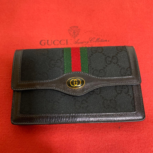 Gucci - 貴重 未使用 GUCCI オールド グッチ シェリーライン 折れ 財布