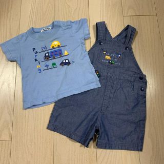 ファミリア(familiar)のファミリア　オーバーオール　Tシャツセット　80(Ｔシャツ)