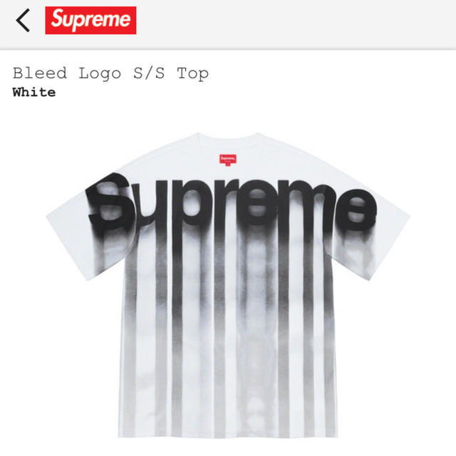 Supreme Bleed Logo S/S Top T-shirt tee白S