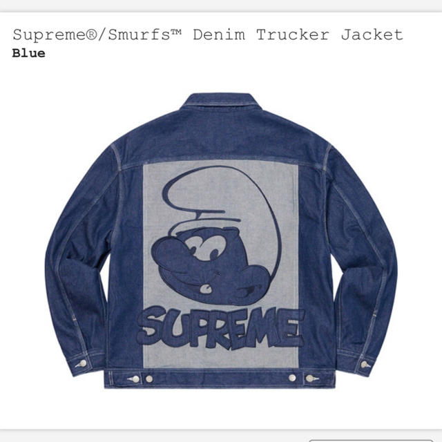 Supreme Smurfs Denim Trucker Jacket ブルーS