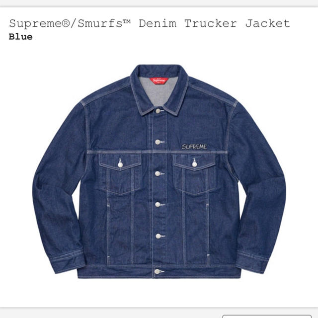 Supreme(シュプリーム)のSupreme Smurfs Denim Trucker Jacket ブルーS メンズのジャケット/アウター(Gジャン/デニムジャケット)の商品写真