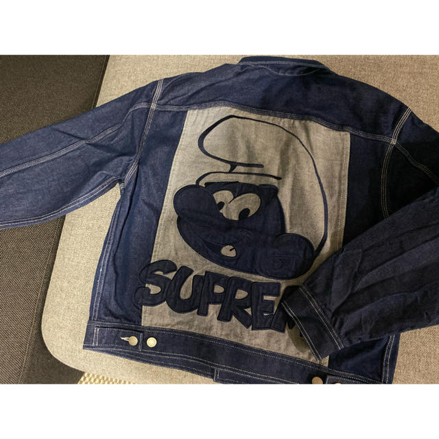 Supreme(シュプリーム)のSupreme Smurfs Denim Trucker Jacket ブルーS メンズのジャケット/アウター(Gジャン/デニムジャケット)の商品写真