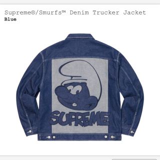 シュプリーム(Supreme)のSupreme Smurfs Denim Trucker Jacket ブルーS(Gジャン/デニムジャケット)