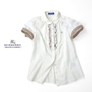 バーバリーブルーレーベル(BURBERRY BLUE LABEL)のBURBERRY BLUE LABEL　チェック使い◎フリルシャツ(シャツ/ブラウス(半袖/袖なし))