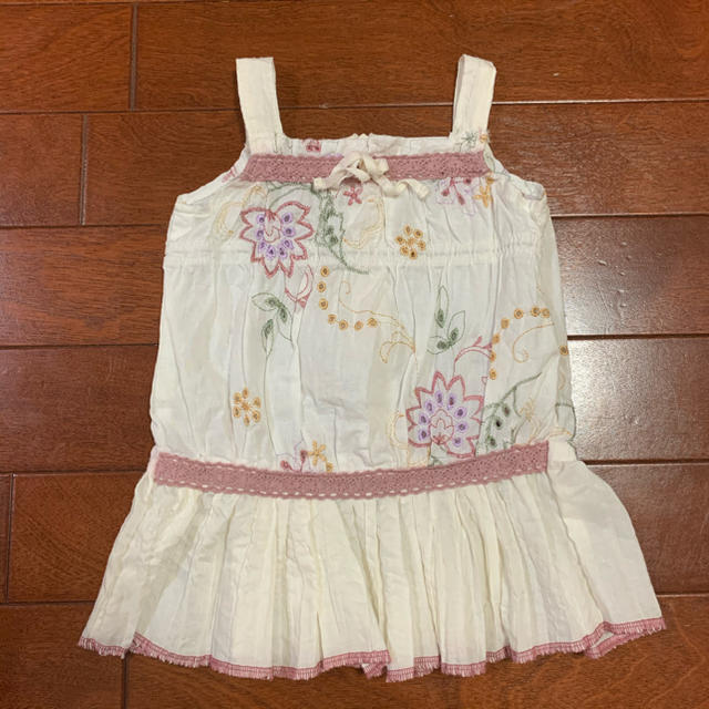 Bonpoint(ボンポワン)のAdvleesBebeフランス製★お花刺繍チュニックワンピース キッズ/ベビー/マタニティのベビー服(~85cm)(ワンピース)の商品写真