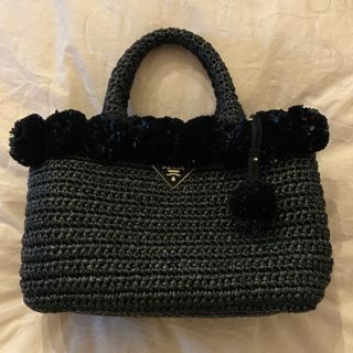 プラダ(PRADA)の9月末まで大幅お値下げ PRADA プラダ ラフィア カゴバッグ 美品used(かごバッグ/ストローバッグ)