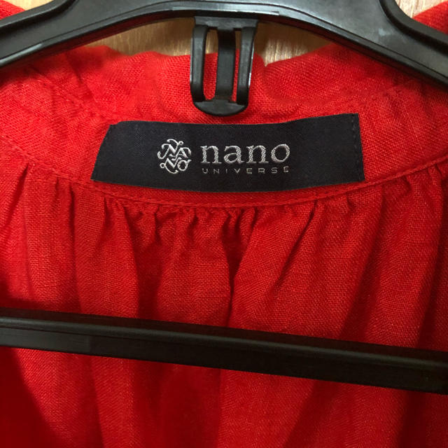 nano・universe(ナノユニバース)のナノユニバース　ノースリーブリネンシャツ　レッド レディースのトップス(シャツ/ブラウス(半袖/袖なし))の商品写真