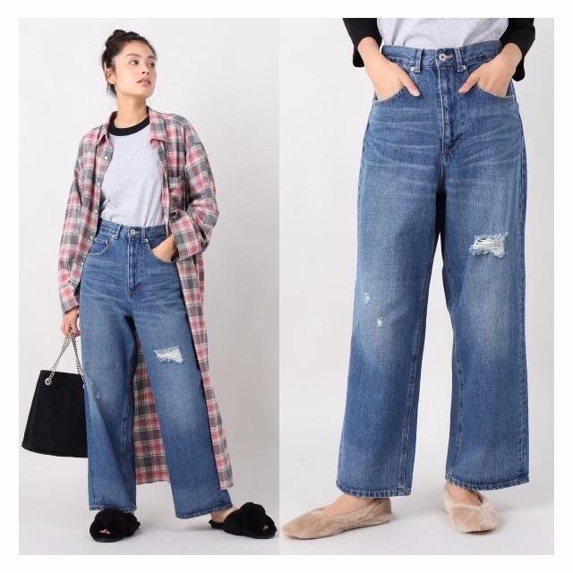 JOURNAL STANDARD(ジャーナルスタンダード)のJOURNAL STANDARD 13ozデニムワイドダメージ5PKパンツ レディースのパンツ(デニム/ジーンズ)の商品写真